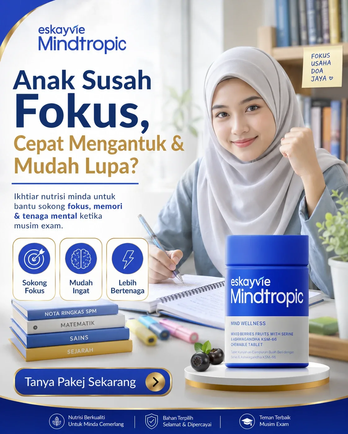Ikhtiar Nutrisi Minda Untuk Anak Lebih Fokus